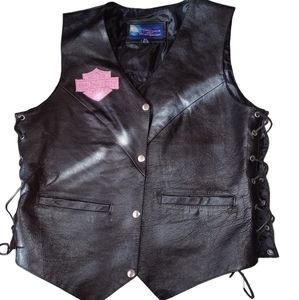 Vance Leather Lady Rider Vest XL Black Harley Davidson Lady Rider Motorcycle